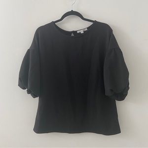 Women’s Green Envelope Los Angeles Black Ruffled Sleeve Blouse Size Medium